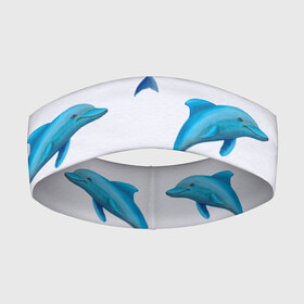Повязка на голову 3D с принтом Рай для дельфина в Новосибирске,  |  | Тематика изображения на принте: арт | дельфин | дельфины | искусство | морское | океан | паттерн | рыба | рыбы