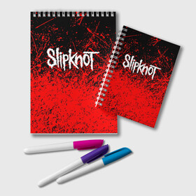 Блокнот с принтом SLIPKNOT в Новосибирске, 100% бумага | 48 листов, плотность листов — 60 г/м2, плотность картонной обложки — 250 г/м2. Листы скреплены удобной пружинной спиралью. Цвет линий — светло-серый
 | slipknot | джей вайнберг | джеймс рут | джои джордисон | донни стили | кори тейлор | крис фен | крэйг джонс | мик томсон | пол греи | слипкнот | шон крэхан