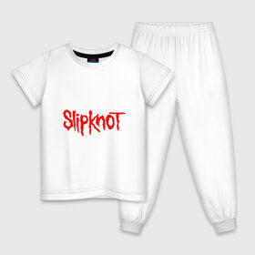 Детская пижама хлопок с принтом SLIPKNOT в Новосибирске, 100% хлопок |  брюки и футболка прямого кроя, без карманов, на брюках мягкая резинка на поясе и по низу штанин
 | 