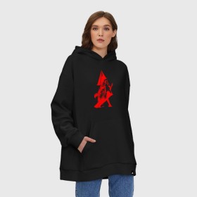 Худи SuperOversize хлопок с принтом SILENT HILL в Новосибирске, 70% хлопок, 30% полиэстер, мягкий начес внутри | карман-кенгуру, эластичная резинка на манжетах и по нижней кромке, двухслойный капюшон
 | 