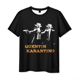 Мужская футболка 3D с принтом QUENTIN KARANTINO в Новосибирске, 100% полиэфир | прямой крой, круглый вырез горловины, длина до линии бедер | covid 19 | karantino | mem | meme | memes | quentin | tarantino | вирус | доктор | карантин | карантино | квентин | кличко | коронавирус | криминальное | мем | мемы | тарантино | чтиво | чумной