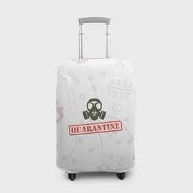 Чехол для чемодана 3D с принтом Quarantine в Новосибирске, 86% полиэфир, 14% спандекс | двустороннее нанесение принта, прорези для ручек и колес | coronavirus | вирус | карантин | коронавирус | самоизоляция