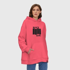 Худи SuperOversize хлопок с принтом Black Flag в Новосибирске, 70% хлопок, 30% полиэстер, мягкий начес внутри | карман-кенгуру, эластичная резинка на манжетах и по нижней кромке, двухслойный капюшон
 | black flag | арт | инструментальная музыка | музыка | панк рок | рок группа | фри джаз