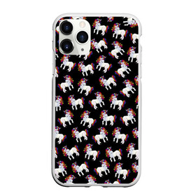 Чехол для iPhone 11 Pro матовый с принтом Единороги в Новосибирске, Силикон |  | animal | rainbow | unicorn | единорог | единорожка | животное | радуга