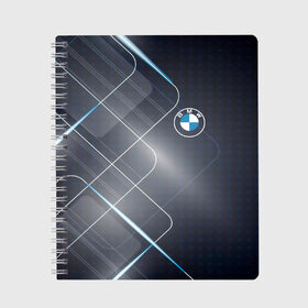 Тетрадь с принтом BMW в Новосибирске, 100% бумага | 48 листов, плотность листов — 60 г/м2, плотность картонной обложки — 250 г/м2. Листы скреплены сбоку удобной пружинной спиралью. Уголки страниц и обложки скругленные. Цвет линий — светло-серый
 | Тематика изображения на принте: abstract | bmw | bmw 2020 | car | geometry | motorsport | sport | texture | абстракция | авто | автомобиль | бмв | геометрия | моторспорт | новый лого bmw | спорт | текстура