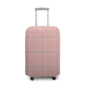 Чехол для чемодана 3D с принтом Шотландка Розовая в Новосибирске, 86% полиэфир, 14% спандекс | двустороннее нанесение принта, прорези для ручек и колес | в клетку | в клеточку | классика | классические | клетка | клетчатые | красная клетка | шотландка | шотландская клетка