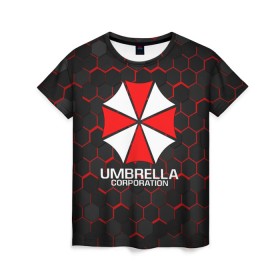 Женская футболка 3D с принтом UMBRELLA CORP в Новосибирске, 100% полиэфир ( синтетическое хлопкоподобное полотно) | прямой крой, круглый вырез горловины, длина до линии бедер | ada wong | biohazard | leon | nemesis | project resistance | raccoon city | re | re3 | resident evil | resident evil 3 | rpd | stars | umbrella | ада вонг | амбрелла | немезис | ужасы