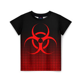 Детская футболка 3D с принтом BIOHAZARD в Новосибирске, 100% гипоаллергенный полиэфир | прямой крой, круглый вырез горловины, длина до линии бедер, чуть спущенное плечо, ткань немного тянется | ada wong | biohazard | leon | nemesis | project resistance | raccoon city | re | re3 | resident evil | resident evil 3 | rpd | stars | umbrella | ада вонг | амбрелла | немезис | ужасы