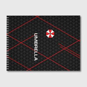 Альбом для рисования с принтом UMBRELLA CORP в Новосибирске, 100% бумага
 | матовая бумага, плотность 200 мг. | Тематика изображения на принте: ada wong | biohazard | leon | nemesis | project resistance | raccoon city | re | re3 | resident evil | resident evil 3 | rpd | stars | umbrella | ада вонг | амбрелла | немезис | ужасы