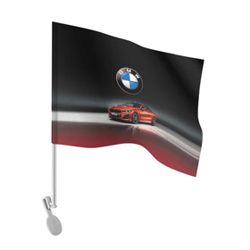 Флаг для автомобиля с принтом BMW в Новосибирске, 100% полиэстер | Размер: 30*21 см | bmw | car | germany | prestige | red | автомобиль | бмв | германия | красный | престиж