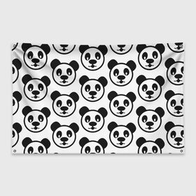 Флаг-баннер с принтом panda в Новосибирске, 100% полиэстер | размер 67 х 109 см, плотность ткани — 95 г/м2; по краям флага есть четыре люверса для крепления | big picture | panda | голова | животные | звери | панда | прикольные картинки