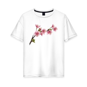 Женская футболка хлопок Oversize с принтом Весна 2020. в Новосибирске, 100% хлопок | свободный крой, круглый ворот, спущенный рукав, длина до линии бедер
 | весенние картинки | весна | весна 2020 | зелнь | прекрасное время года | прикольные картинки | природа | птицы | тюльпаны | цветы