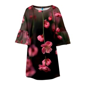 Детское платье 3D с принтом Весна 2020. в Новосибирске, 100% полиэстер | прямой силуэт, чуть расширенный к низу. Круглая горловина, на рукавах — воланы | весенние картинки | весна | весна 2020 | зелнь | прекрасное время года | прикольные картинки | природа | птицы | тюльпаны | цветы