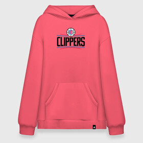 Худи SuperOversize хлопок с принтом Los Angeles Clippers (1) в Новосибирске, 70% хлопок, 30% полиэстер, мягкий начес внутри | карман-кенгуру, эластичная резинка на манжетах и по нижней кромке, двухслойный капюшон
 | ball | basketball | clippers | sport | streetball | баскетбол | клипперс | мяч | нба | спорт | стритбол