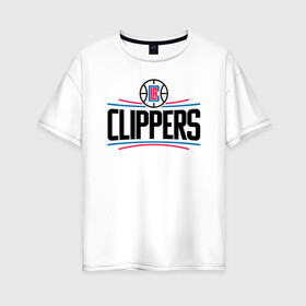 Женская футболка хлопок Oversize с принтом Los Angeles Clippers (1) в Новосибирске, 100% хлопок | свободный крой, круглый ворот, спущенный рукав, длина до линии бедер
 | ball | basketball | clippers | sport | streetball | баскетбол | клипперс | мяч | нба | спорт | стритбол