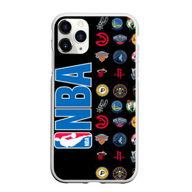 Чехол для iPhone 11 Pro Max матовый с принтом NBA (Team Logos 1) в Новосибирске, Силикон |  | Тематика изображения на принте: ball | basketball | sport | streetball | баскетбол | мяч | нба | спорт | стритбол