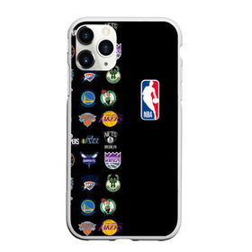 Чехол для iPhone 11 Pro Max матовый с принтом NBA (Team Logos 2) в Новосибирске, Силикон |  | Тематика изображения на принте: ball | basketball | sport | streetball | баскетбол | мяч | нба | спорт | стритбол