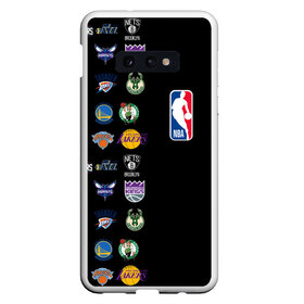 Чехол для Samsung S10E с принтом NBA (Team Logos 2) в Новосибирске, Силикон | Область печати: задняя сторона чехла, без боковых панелей | ball | basketball | sport | streetball | баскетбол | мяч | нба | спорт | стритбол