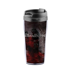 Термокружка-непроливайка с принтом Bloodborne. в Новосибирске, внутренняя часть — пищевой пластик, наружная часть — прозрачный пластик, между ними — полиграфическая вставка с рисунком | объем — 350 мл, герметичная крышка | bloodborne | bloodborne 2 | esport | game | playstation | бладборн | игра | киберспорт | киберспортсмен | порождение крови