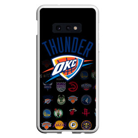 Чехол для Samsung S10E с принтом Oklahoma City Thunder (2) в Новосибирске, Силикон | Область печати: задняя сторона чехла, без боковых панелей | ball | basketball | sport | streetball | thunder | баскетбол | мяч | нба | спорт | стритбол | тандер