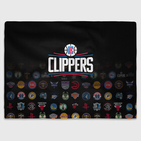 Плед 3D с принтом Los Angeles Clippers (2) в Новосибирске, 100% полиэстер | закругленные углы, все края обработаны. Ткань не мнется и не растягивается | ball | basketball | clippers | sport | streetball | баскетбол | клипперс | мяч | нба | спорт | стритбол