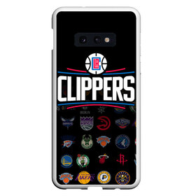 Чехол для Samsung S10E с принтом Los Angeles Clippers (2) в Новосибирске, Силикон | Область печати: задняя сторона чехла, без боковых панелей | ball | basketball | clippers | sport | streetball | баскетбол | клипперс | мяч | нба | спорт | стритбол