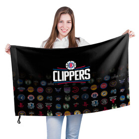 Флаг 3D с принтом Los Angeles Clippers (2) в Новосибирске, 100% полиэстер | плотность ткани — 95 г/м2, размер — 67 х 109 см. Принт наносится с одной стороны | ball | basketball | clippers | sport | streetball | баскетбол | клипперс | мяч | нба | спорт | стритбол