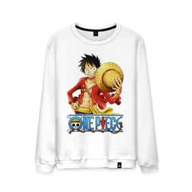 Мужской свитшот хлопок с принтом One Piece в Новосибирске, 100% хлопок |  | lucy | luffy monkey | mugiwara | one piece | straw hat | большой куш | ван пис | луффи | одним куском