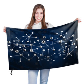 Флаг 3D с принтом COVID-19 WORLD в Новосибирске, 100% полиэстер | плотность ткани — 95 г/м2, размер — 67 х 109 см. Принт наносится с одной стороны | covid 19 | molecule | абстракция | клетки | коронавирус | медицина | микробы | молекулы | наука | нейрон | нейроны | текстура | текстуры | формула