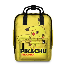 Женский рюкзак 3D с принтом Pikachu Pika Pika в Новосибирске, 100% полиэстер | лямки с регулируемой длиной, сверху ручки, чтобы рюкзак нести как сумку. Основное отделение закрывается на молнию, как и внешний карман. Внутри два дополнительных кармана, один из которых закрывается на молнию. По бокам два дополнительных кармашка, куда поместится маленькая бутылочка
 | pika | pikachu | аниме | детская | детям | игры | молния | мышка | мышь | пика | пикачу | покемон | покемоны