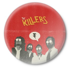 Значок с принтом The Killers в Новосибирске,  металл | круглая форма, металлическая застежка в виде булавки | Тематика изображения на принте: the killers | инди рок | музыка | рок | рок группа