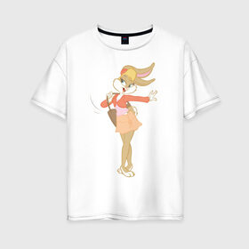 Женская футболка хлопок Oversize с принтом Лола Банни в Новосибирске, 100% хлопок | свободный крой, круглый ворот, спущенный рукав, длина до линии бедер
 | lola bunny | looney tunes | vdzabma | лола банни | луни тюнз