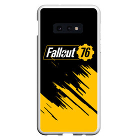 Чехол для Samsung S10E с принтом FALLOUT_76 в Новосибирске, Силикон | Область печати: задняя сторона чехла, без боковых панелей | Тематика изображения на принте: 101 | 111 | 13 | 76 | atom cats | bethesda | brotherhood of steel | fallout | nuka cola | tunnel snakes | vault | war | братство стали | война | убежище | фолаут | фоллаут | ядер кола