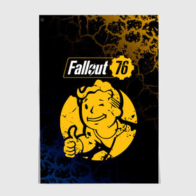 Постер с принтом FALLOUT_76. в Новосибирске, 100% бумага
 | бумага, плотность 150 мг. Матовая, но за счет высокого коэффициента гладкости имеет небольшой блеск и дает на свету блики, но в отличии от глянцевой бумаги не покрыта лаком | 101 | 111 | 13 | 76 | atom cats | bethesda | brotherhood of steel | fallout | nuka cola | tunnel snakes | vault | war | братство стали | война | убежище | фолаут | фоллаут | ядер кола