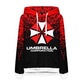 Женская толстовка 3D с принтом Umbrella Corporation. в Новосибирске, 100% полиэстер  | двухслойный капюшон со шнурком для регулировки, мягкие манжеты на рукавах и по низу толстовки, спереди карман-кенгуру с мягким внутренним слоем. | resident evil | umbrella corporation | амбрелла | амбрелла корпорейшн | вирус | вымышленная военная и фармацевтическая корпорация | игра | умбрелла