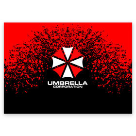 Поздравительная открытка с принтом Umbrella Corporation. в Новосибирске, 100% бумага | плотность бумаги 280 г/м2, матовая, на обратной стороне линовка и место для марки
 | resident evil | umbrella corporation | амбрелла | амбрелла корпорейшн | вирус | вымышленная военная и фармацевтическая корпорация | игра | умбрелла