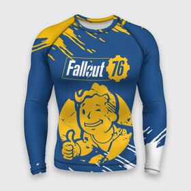 Мужской рашгард 3D с принтом FALLOUT_76. в Новосибирске,  |  | 101 | 111 | 13 | 76 | atom cats | bethesda | brotherhood of steel | fallout | nuka cola | tunnel snakes | vault | war | братство стали | война | убежище | фолаут | фоллаут | ядер кола