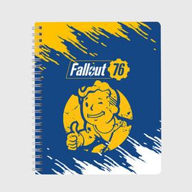 Тетрадь с принтом FALLOUT_76 в Новосибирске, 100% бумага | 48 листов, плотность листов — 60 г/м2, плотность картонной обложки — 250 г/м2. Листы скреплены сбоку удобной пружинной спиралью. Уголки страниц и обложки скругленные. Цвет линий — светло-серый
 | 101 | 111 | 13 | 76 | atom cats | bethesda | brotherhood of steel | fallout | nuka cola | tunnel snakes | vault | war | братство стали | война | убежище | фолаут | фоллаут | ядер кола