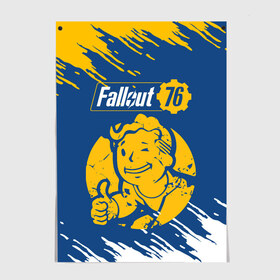 Постер с принтом FALLOUT_76. в Новосибирске, 100% бумага
 | бумага, плотность 150 мг. Матовая, но за счет высокого коэффициента гладкости имеет небольшой блеск и дает на свету блики, но в отличии от глянцевой бумаги не покрыта лаком | 101 | 111 | 13 | 76 | atom cats | bethesda | brotherhood of steel | fallout | nuka cola | tunnel snakes | vault | war | братство стали | война | убежище | фолаут | фоллаут | ядер кола