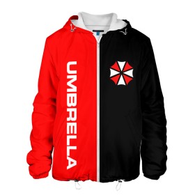 Мужская куртка 3D с принтом Umbrella Corporation. в Новосибирске, ткань верха — 100% полиэстер, подклад — флис | прямой крой, подол и капюшон оформлены резинкой с фиксаторами, два кармана без застежек по бокам, один большой потайной карман на груди. Карман на груди застегивается на липучку | resident evil | umbrella corporation | амбрелла | амбрелла корпорейшн | вирус | вымышленная военная и фармацевтическая корпорация | игра | умбрелла