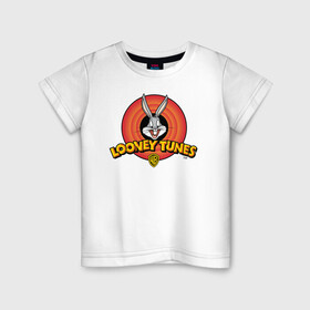 Детская футболка хлопок с принтом Багз Банни в Новосибирске, 100% хлопок | круглый вырез горловины, полуприлегающий силуэт, длина до линии бедер | bugs bunny | looney tunes | vdzabma | багз банни | луни тюнз