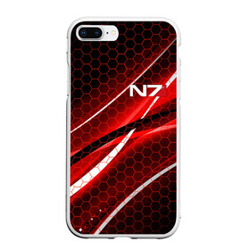 Чехол для iPhone 7Plus/8 Plus матовый с принтом MASS EFFECT N7 в Новосибирске, Силикон | Область печати: задняя сторона чехла, без боковых панелей | Тематика изображения на принте: bioware | n7 | shepard | броня | жнецы | костюм | масс эффект | н7 | стальная броня | шепард | эффект массы