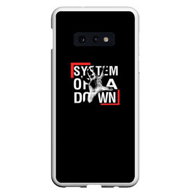 Чехол для Samsung S10E с принтом System of a Down в Новосибирске, Силикон | Область печати: задняя сторона чехла, без боковых панелей | down | hard rock | metal | of | rock | serj | system | system of a down | tankian | метал | рок | серж танкян | систем | система падения | танкян | хардрок