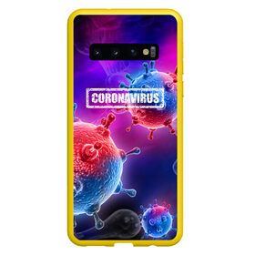 Чехол для Samsung Galaxy S10 с принтом CORONAVIRUS в Новосибирске, Силикон | Область печати: задняя сторона чехла, без боковых панелей | Тематика изображения на принте: covid 19 | molecule | абстракция | клетки | коронавирус | медицина | микробы | молекулы | наука | нейрон | нейроны | текстура | текстуры | формула