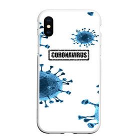 Чехол для iPhone XS Max матовый с принтом CORONAVIRUS в Новосибирске, Силикон | Область печати: задняя сторона чехла, без боковых панелей | covid 19 | molecule | абстракция | клетки | коронавирус | медицина | микробы | молекулы | наука | нейрон | нейроны | текстура | текстуры | формула