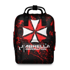 Женский рюкзак 3D с принтом Umbrella Corporation. в Новосибирске, 100% полиэстер | лямки с регулируемой длиной, сверху ручки, чтобы рюкзак нести как сумку. Основное отделение закрывается на молнию, как и внешний карман. Внутри два дополнительных кармана, один из которых закрывается на молнию. По бокам два дополнительных кармашка, куда поместится маленькая бутылочка
 | resident evil | umbrella corporation | амбрелла | амбрелла корпорейшн | вирус | вымышленная военная и фармацевтическая корпорация | игра | умбрелла