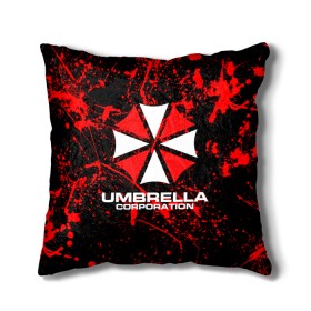 Подушка 3D с принтом Umbrella Corporation. в Новосибирске, наволочка – 100% полиэстер, наполнитель – холлофайбер (легкий наполнитель, не вызывает аллергию). | состоит из подушки и наволочки. Наволочка на молнии, легко снимается для стирки | Тематика изображения на принте: resident evil | umbrella corporation | амбрелла | амбрелла корпорейшн | вирус | вымышленная военная и фармацевтическая корпорация | игра | умбрелла