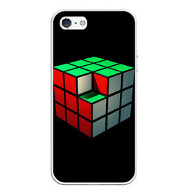 Чехол для iPhone 5/5S матовый с принтом Кубик Рубика в Новосибирске, Силикон | Область печати: задняя сторона чехла, без боковых панелей | 3d | головоломка | игры | кубик | мозг | недостающий | рубика | элемент