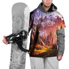 Накидка на куртку 3D с принтом Horizon Zero Dawn в Новосибирске, 100% полиэстер |  | Тематика изображения на принте: aloy | antasy girl | art | artwork | digital art | fantasy | horizon | horizon: zero dawn | landscape | tallneck | warrior fantasy | weapon | zero dawn