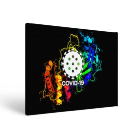 Холст прямоугольный с принтом COVID-19 NEW в Новосибирске, 100% ПВХ |  | covid 19 | molecule | абстракция | клетки | коронавирус | медицина | микробы | молекулы | наука | нейрон | нейроны | текстура | текстуры | формула